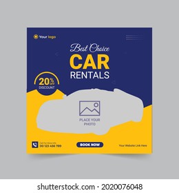 Car Rentals Social Media Post Template