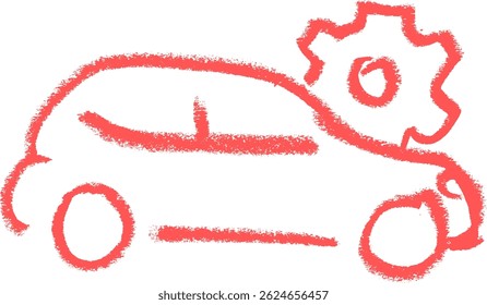 car repair car accident insurance related icon crayon chalk drawing vector