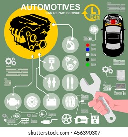 Car repair automotive service vector.
