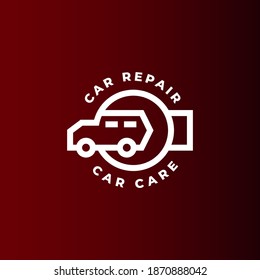 Car Repair And Care Automotive Logo Outline Style