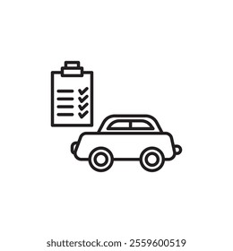 Car repair check list icon Thin line art collection