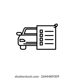 Car repair check list icon outline set sign