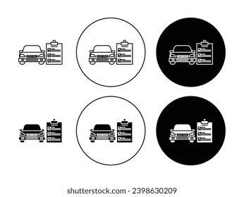 Car repair check list vector illustration set. Car repair check list vehicle test report suitable for apps and websites UI designs.