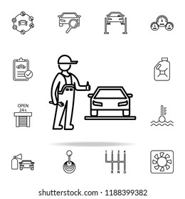 car repair is completed icon. Cars service and repair parts icons universal set for web and mobile on colored background