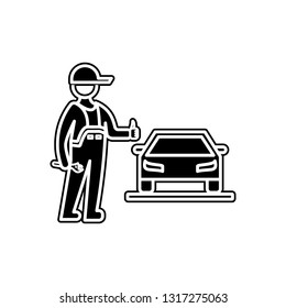 car repair is completed icon. Element of Cars service and repair parts for mobile concept and web apps icon. Glyph, flat line icon for website design and development, app 