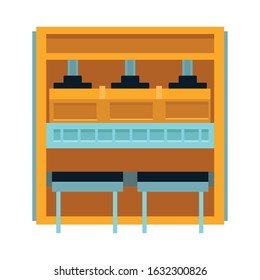 car repair design with engines machine icon over white background, vector illustration