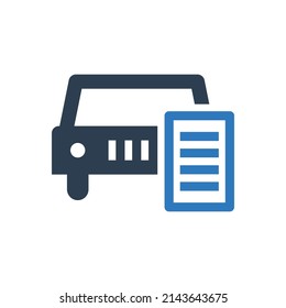 icono de documento de reparación de coches - icono de archivo de mantenimiento de coches