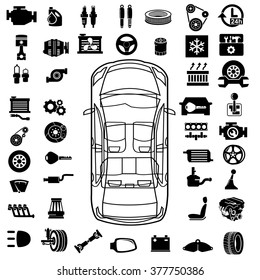 Car repair Engine vector