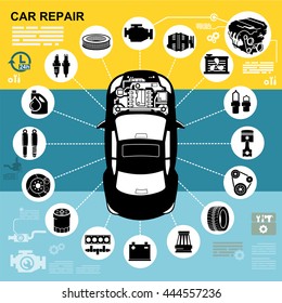 Car repair Engine vector