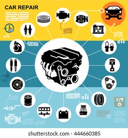 Car repair Engine vector