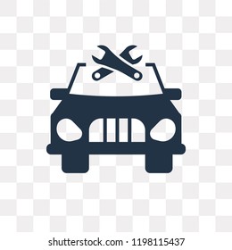 Car with repair equipment vector icon isolated on transparent background, Car with repair equipment transparency concept can be used web and mobile