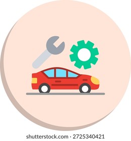 Auto Reparatur flachen Kreis Stil Symbol