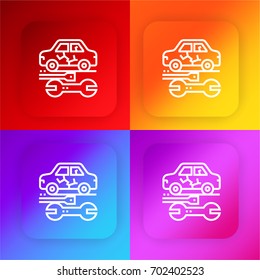 Car repair four color gradient app icon set