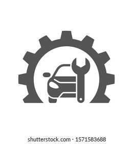 Car repair gear outline icon in flat style. Elements of car repair illustration icon. Signs and symbols can be used. For web, logo, mobile app, UI
