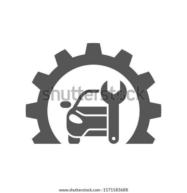 Car repair gear outline icon in flat\
style. Elements of car repair illustration icon. Signs and symbols\
can be used. For web, logo, mobile app,\
UI