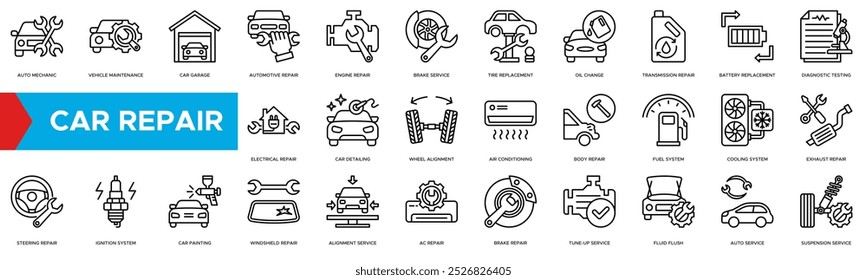 Car Repair icon. Auto Mechanic, Vehicle Maintenance, Car Garage, Automotive Repair, Engine Repair