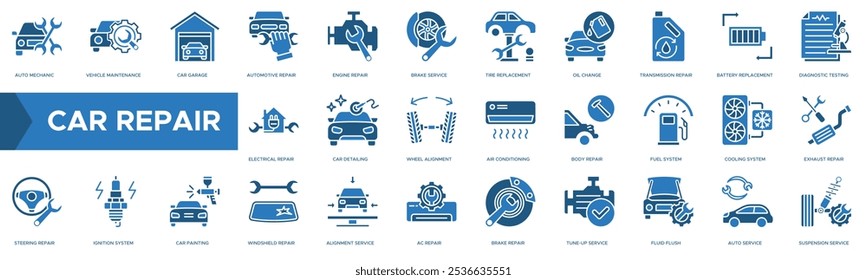 Car Repair icon. Auto Mechanic, Vehicle Maintenance, Car Garage, Automotive Repair, Engine Repair