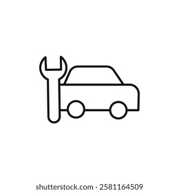 Car repair icon Flat simple outline