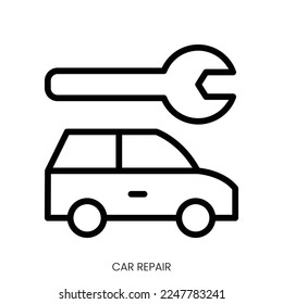 car repair icon. Line Art Style Design Isolated On White Background