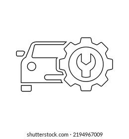 Car repair icon. Outline vector graphics.