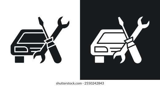 Car repair icon pack in black color.