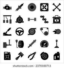 Car repair icon. Car Parts line icons set. vector illustration on white background