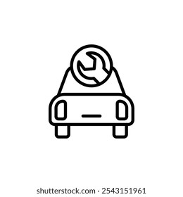 Car repair icon set. outlined and solid filled versions.