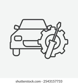 Conjunto de iconos de reparación de automóviles. Ilustración vectorial.