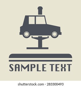 Car repair icon or sign, vector illustration