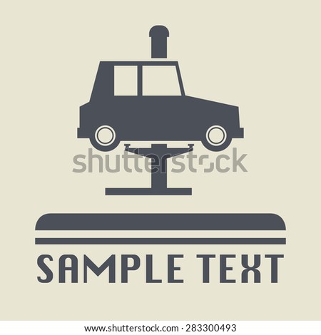 Car repair icon or sign, vector illustration