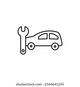 Car repair icon Simple thin line flat symbol