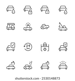 Car repair icon. vector illustration. linear Editable Stroke. Line, Solid, Flat Line, thin style and Suitable for Web Page, Mobile App, UI, UX design.