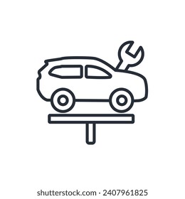car repair icon. vector.Editable stroke.linear style sign for use web design,logo.Symbol illustration.