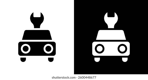 Car repair icons vectors set in solid style.