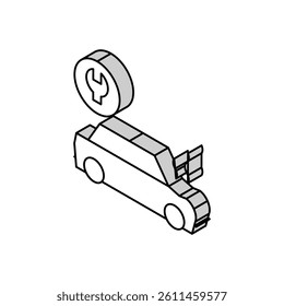 car repair isometric icon vector. car repair sign. isolated symbol illustration