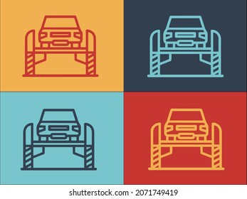 Car Repair Lift Logo, Simple Flat Icon of repair,service,garage