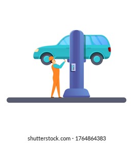 Car repair lift stand icon. Cartoon of car repair lift stand vector icon for web design isolated on white background