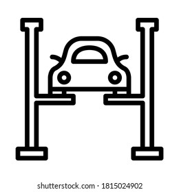 Car repair lift stand icon. Vector icon for web design isolated on white background.