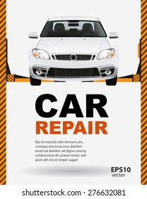 Car Repair Lift Template Layout Creative Color Illustration Background.