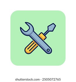 Car repair line icon. Mechanic tools, instrument, wrench. Car service concept. Can be used for topics like garage, maintenance, service station