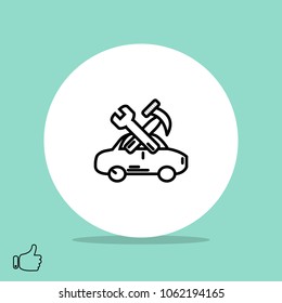 car repair  line icon vector