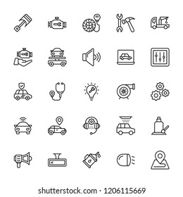 Car Repair Line Vector Icons