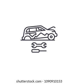 Car repair linear icon concept. Car repair line vector sign, symbol, illustration.