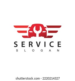 Car Repair Logo Design Template, Auto Care Symbol