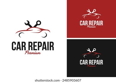 Car repair logo design vector illustration template idea
