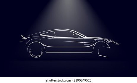 Car repair logo. Supercar and wrench. Vector illustration