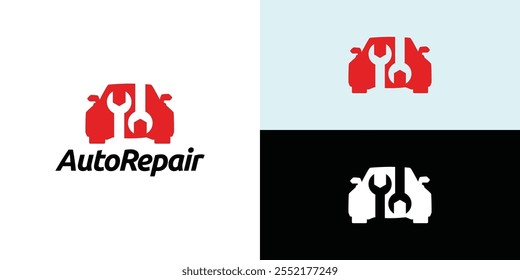 Projeto de modelo de logotipo de reparação de carro. Logotipo de automóvel.