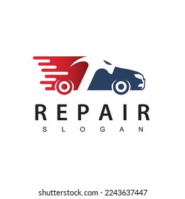 Car Repair Logo Template, Hammer And Car Icon