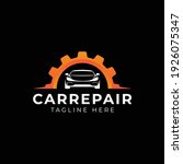 Car repair logo template. Car repairing vector design. Automobile and gear logotype