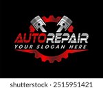Car repair logo template. Car repairing vector design. service logo, badge, emblem, template. Perfect logo for the automotive and repair industry Automobile and gear logotype